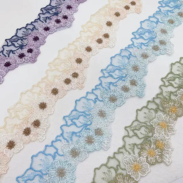 ¿Cómo se crea y utiliza el encaje bordado en el diseño textil moderno?