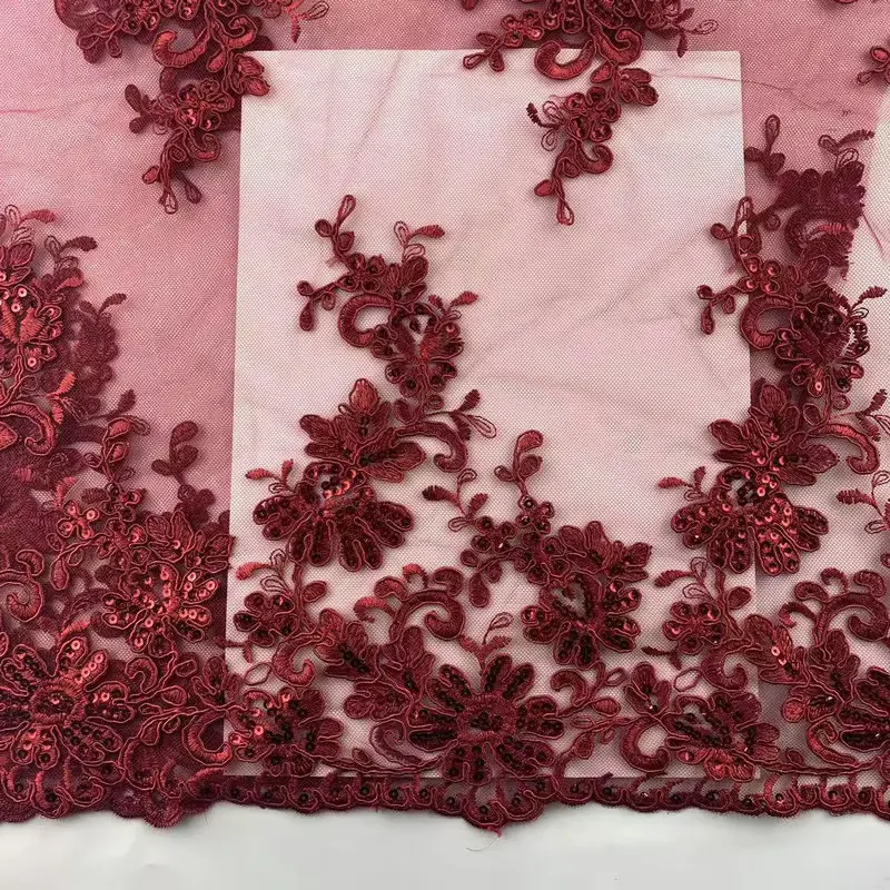 Wholesale Beautiful 3d Flower Beaded Cheap Textile Embroidery Fabric Swiss Voile Lace Trim 2021