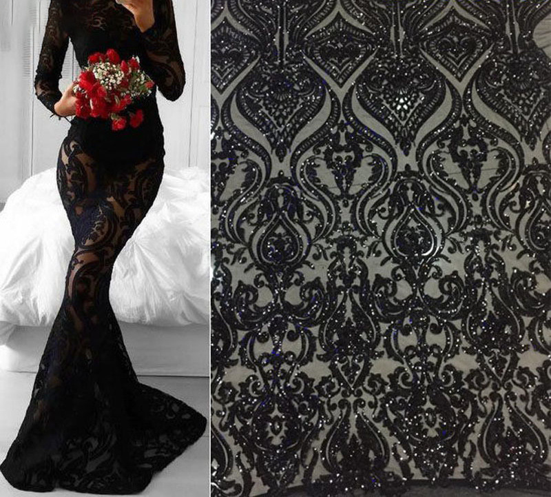 3d Rose Wedding Fabric Flowers Rug Soft Bridal Dress Feather Lace Fabric With Sequin