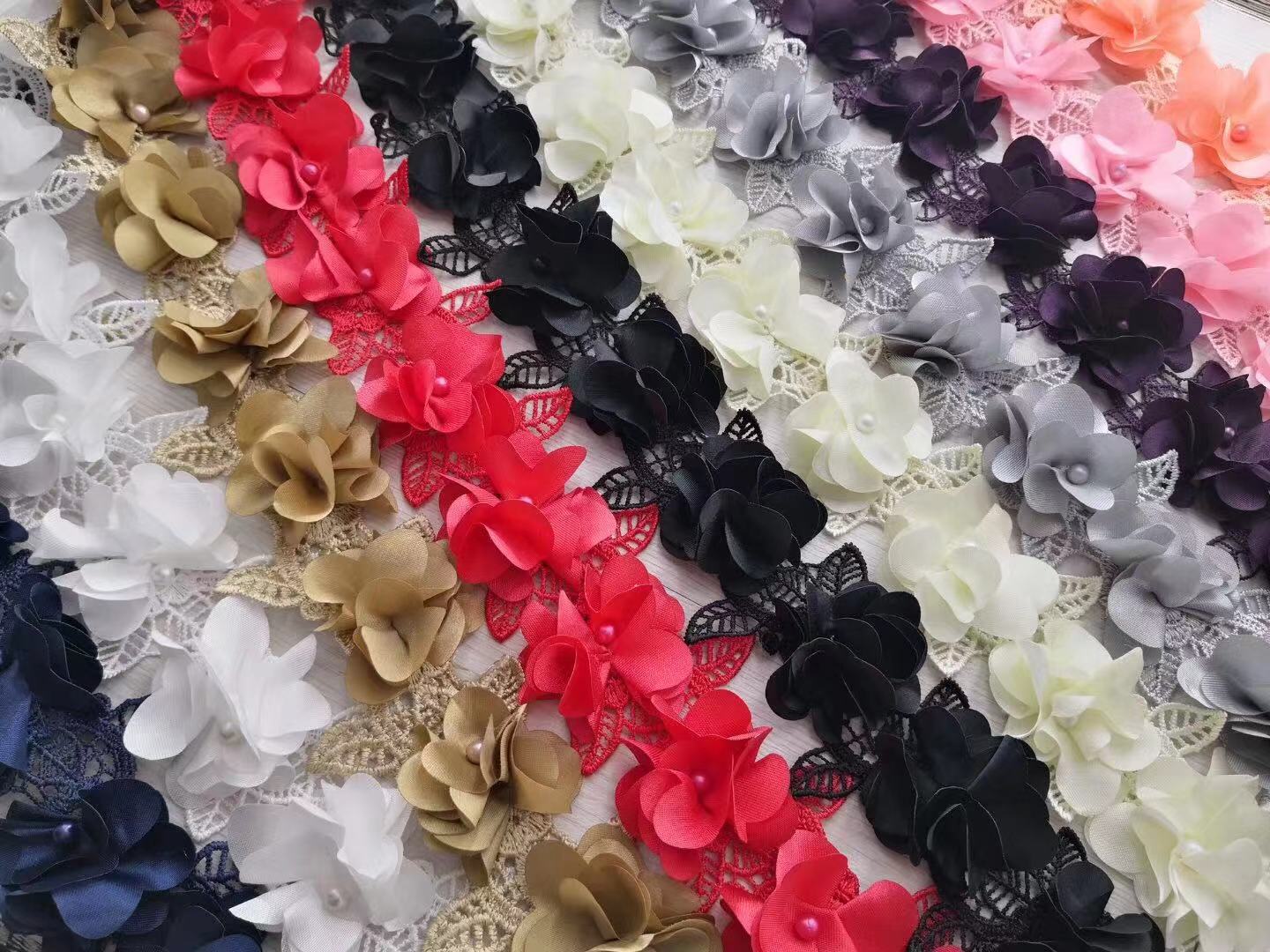 Wholesale Manufacturer Best Price Flower Lace Trim 100% Polyester Chemical Lace