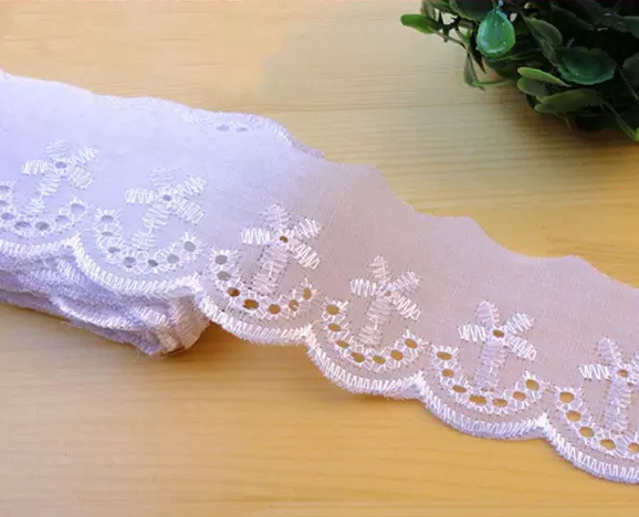 Fashion Polyester White White Bridal TC Lace Lace Nid, coloridos adornos TC Lace