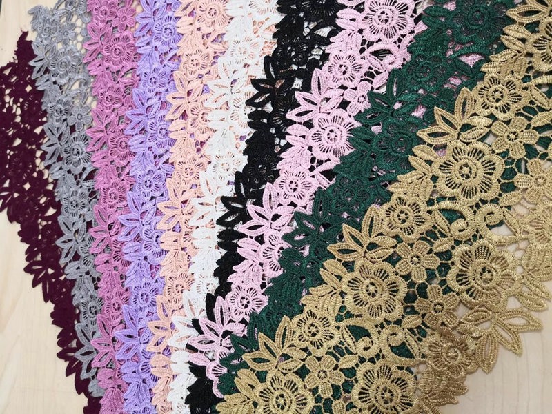 Wholesale Manufacturer Best Price Flower Lace Trim 100% Polyester Chemical Lace
