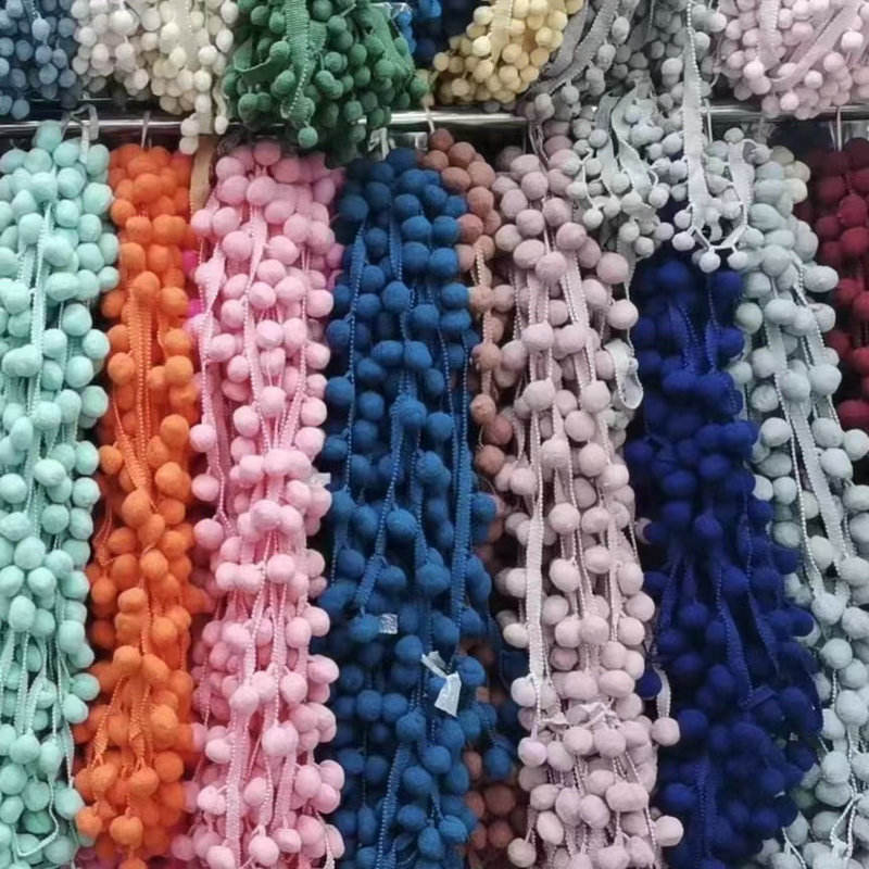 Multi -colores Ball Lace Lace Decorative Tassel Design Pom Pom Toba