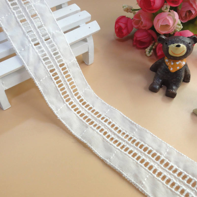 Nuevo diseño de alta calidad Fabrics de encaje de boda de algodón/Cortimado de encaje soluble/Cordón de algodón de crochet encaje bordado