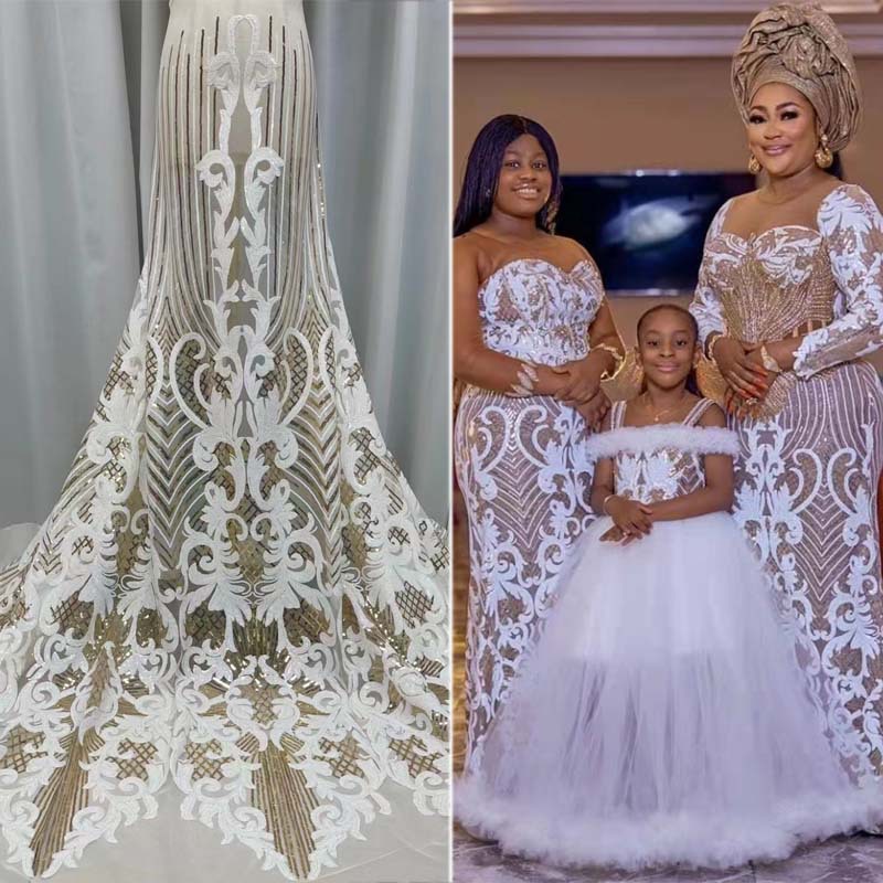 3d Rose Wedding Fabric Flowers Rug Soft Bridal Dress Feather Lace Fabric With Sequin