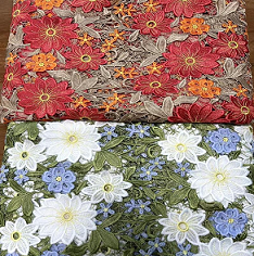 Luxury pesado tejido de tela de tela de flores de encaje de tela de malla gitter