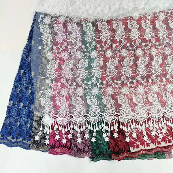 Venda al por mayor el ajuste suizo 2021 del cordón de la gasa de la tela barata del bordado de la materia textil con cuentas de flores hermosas en 3D